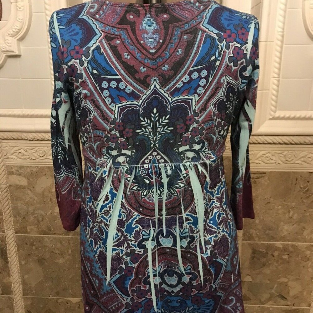 APT 9 Size M - L. 3/4 Sleeves. Empire Tunic Top. Embellished. Stretch. B11 - Picture 4 of 8